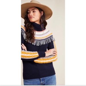 Anthropologie Margherita Nordic Fringe Sweater